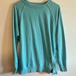 Champion Teal Women's Sweatshirt with Side Zipper
